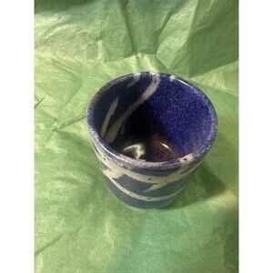 Whitefish Pottery Blue Ceramic Cup 2011 Studio Art Pottery Dated
